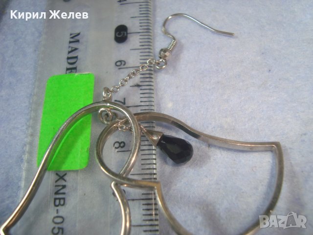СРЕБЪРНИ ДВЕ СЪРЦА в ЕДНО - АРТ ОБЕЦИ СРЕБРО 925 с ЮВЕЛИРНО ФАСЕТИРАН МАРКАЗИТ 32642, снимка 11 - Обеци - 38374244