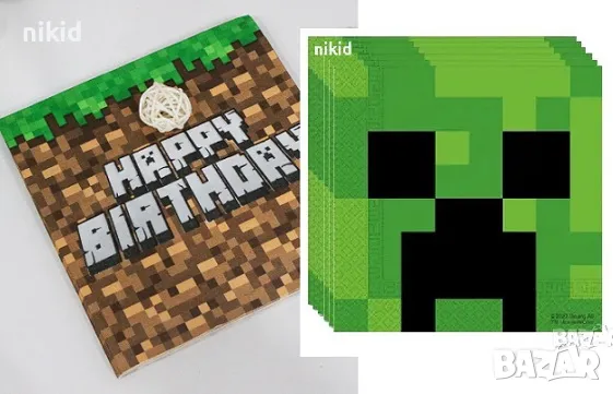 8 бр Minecraft Майнкрафт парти салфетки рожден ден