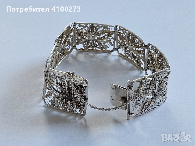 ФИЛИГРАННА ГРИВНА СРЕБРО 800, снимка 2 - Гривни - 51463541