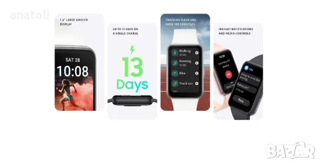 чисто нова Фитнес гривна Samsung Galaxy Fit3, Сив , снимка 2 - Смарт часовници - 49925929