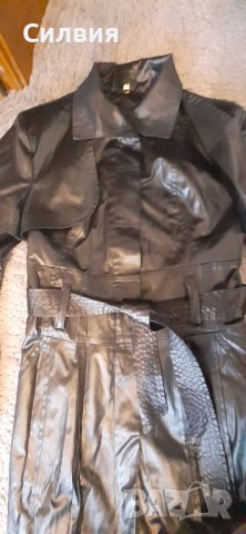 Чисто нов дамски черен шлифер 42 размер, снимка 2 - Костюми - 39484615