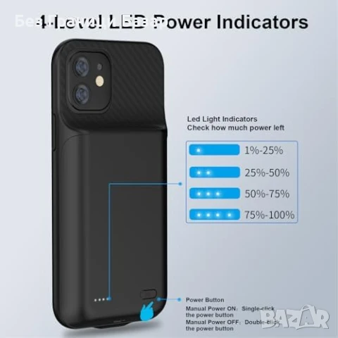 Нов iPhone 14 Pro Max/13 Pro Max Батерия кейс 13800mAh Ултра Тънък калъф Айфон, снимка 6 - Калъфи, кейсове - 50799621