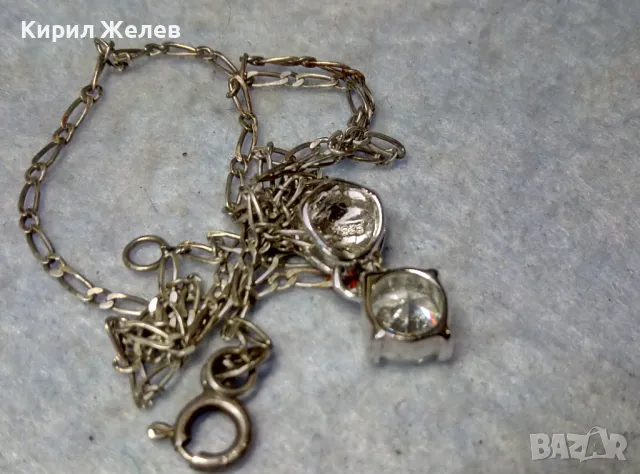ФИНО СРЕБЪРНО ЛАНЧЕ СРЕБРО 925 с ПОСРЕБРЕНА АРТ ВИСУЛКА от БЛАГОРОДНА СТОМАНА с ИСКРЯЩ ЦИРКОН 20559, снимка 4 - Колиета, медальони, синджири - 49757308
