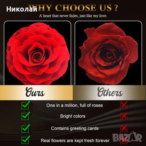 Истинска роза с огърлица, снимка 2 - Подаръци за жени - 43898794