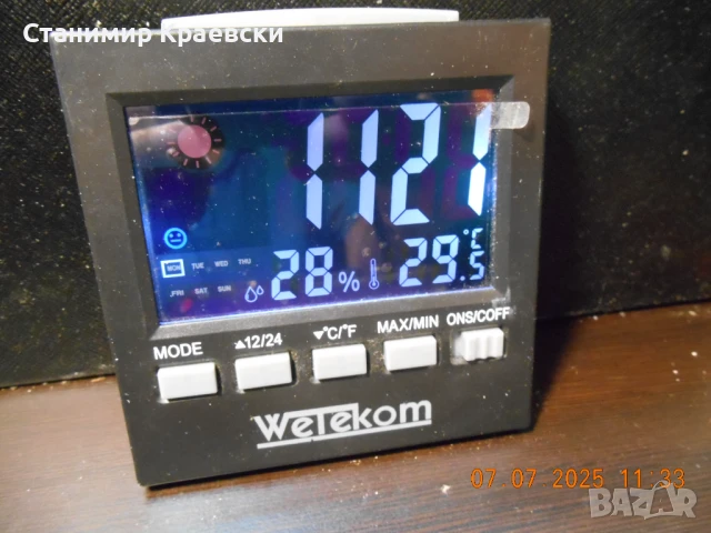 Wetekom - clock alarm termometer, снимка 5 - Други - 51048575