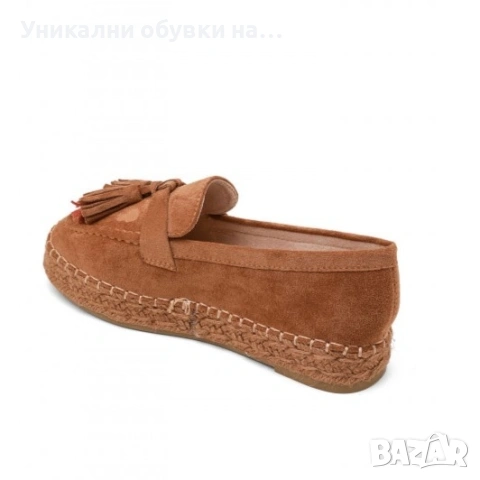 Велурени еспадрили цвят камел- Renie Camel 11690, снимка 3 - Дамски ежедневни обувки - 53534397