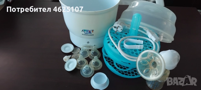 Philips Avent Електрически стерилизатор + подарък ръчна помпа за кърма Philip avent, снимка 1