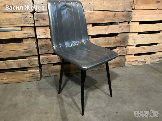 Трапезен стол, еко кожа (черен или сив цвят), снимка 5 - Столове - 48790338