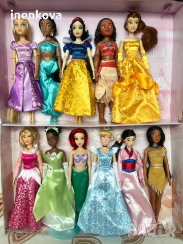 Кукла Тиана, Рапунцел, Покахонтас, Мулан, Есмералда, Пепеляшка, Аврора, Жасмин, Снежанка, Ариел, Бел