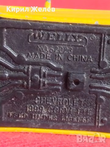 Метална количка CHEVROLET CORVETTE MADE IN CHINA WELLY за КОЛЕКЦИЯ 37593, снимка 9 - Колекции - 40674333