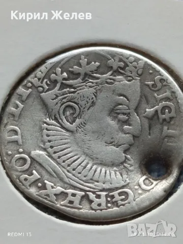 Сребърна монета 3 гроша 1589г. Сигизмунд трети Херцогство Ливония 28461, снимка 5 - Нумизматика и бонистика - 50020689