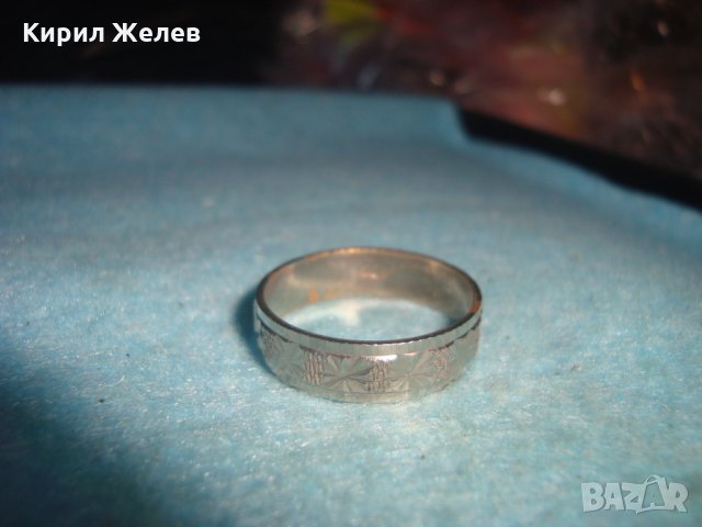 СТАР ВИНТИДЖ ОРНАМЕНТИРАН СРЕБРИСТ МЕТАЛЕН ПРЪСТЕН ХАЛКА РЪЧНА ЮВЕЛИРНА ИЗРАБОТКА 26931, снимка 13 - Антикварни и старинни предмети - 34896293