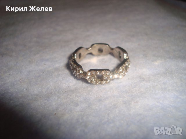 КРАСИВ АЖУРЕН СРЕБРИСТ ФЕШЪН АРТ ПРЪСТЕН с ИСКРЯЩИ КРИСТАЛИ 27714, снимка 7 - Пръстени - 37488874