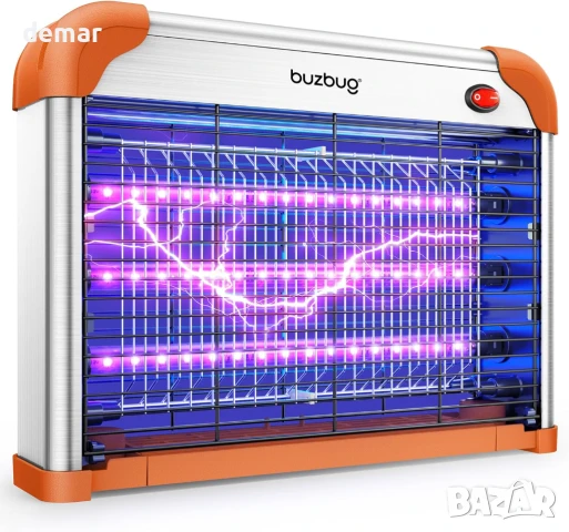 Buzbug LED Fly Zapper 3800V мощен електрически уред за насекоми, 3 лампи - MA009