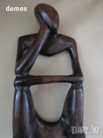 Мислител-стилизирана фигура от абанос, снимка 3 - Колекции - 51065332