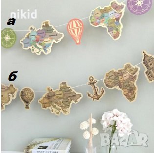 2 вида Световна Карта на света компас картонен Банер парти гирлянд декор рожден ден