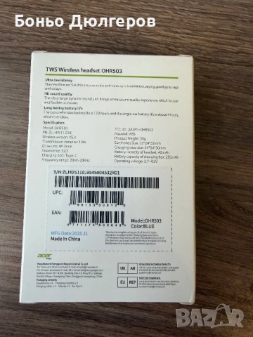 Asher TWS Wireless headset OHR503, снимка 2 - Безжични слушалки - 53400019