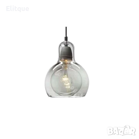 Пендел Globe, Е27, Кехлибар, Опушено сиво, снимка 6 - Други - 52853767