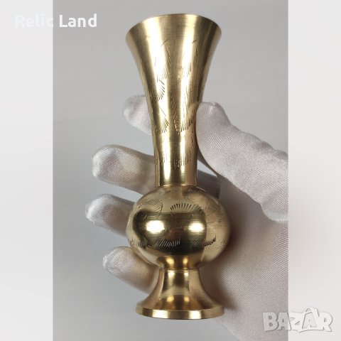 Малка ваза месинг, снимка 5 - Антикварни и старинни предмети - 43885307