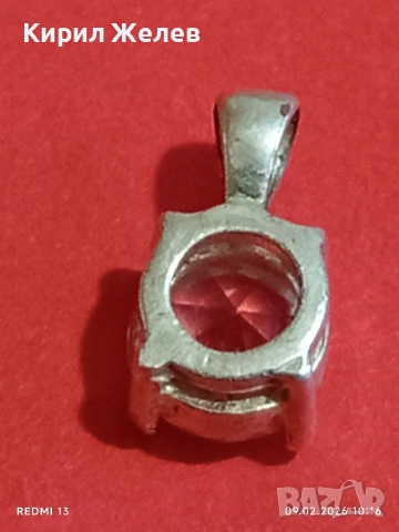 Сребърна висулка с фасетиран планински кристал елегантен дизайн 53051, снимка 6 - Колиета, медальони, синджири - 53410194