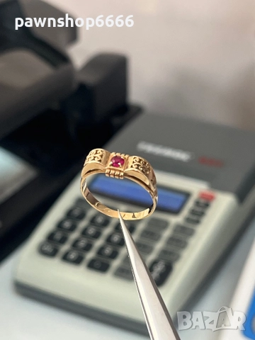 Златен пръстен 14 карата , снимка 3 - Пръстени - 51663461