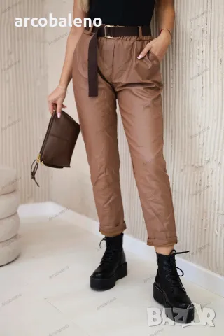 Дамски восъчен панталон с колан, 8цвята , снимка 11 - Панталони - 47413833