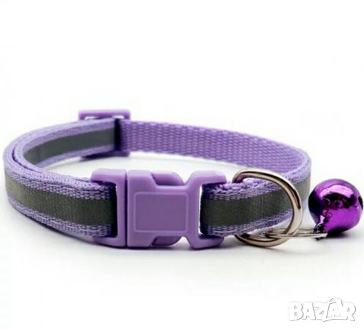 Нашийници за малки кчета и котки със светлоотразителна лента. Каишка/ Нашийник за малко куче и котка, снимка 4 - За кучета - 32880448