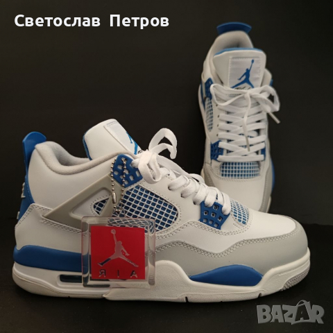 Nike Jordan 4 Military Blue , снимка 8 - Кецове - 36541697