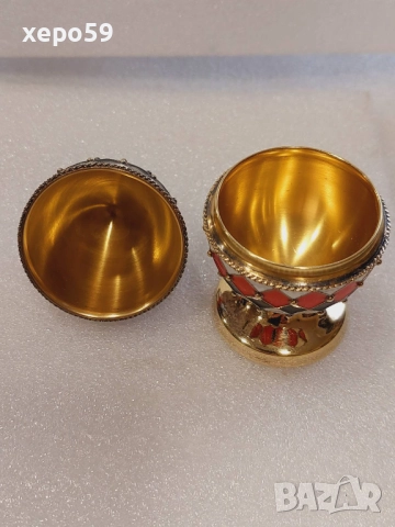 СССР-сребърно великденско(Пасхалное)яйце с клетъчен горещ емайл/среда 20 век,сребро 925, снимка 8 - Антикварни и старинни предмети - 52824916