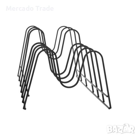 Метална поставка Mercado Trade, За капаци за тенджери, 6 места, Черен, снимка 2 - Органайзери - 43748645