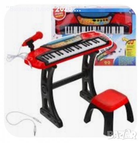 Детско йоника/пиано с микрофон и столче, снимка 4 - Музикални играчки - 39049474