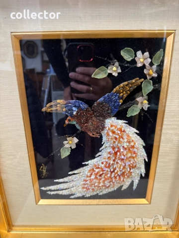 Ръчно изработена картина / музайка от полускъпоценни камъни. №7546, снимка 10 - Антикварни и старинни предмети - 52219975