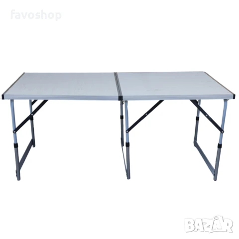 FAVO ALU COMPACT – Сгъваема маса с регулируема височина и MDF плот