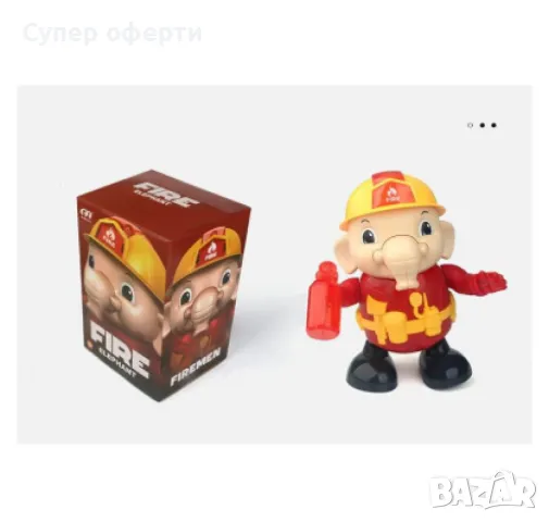 Музикален,сладък танцуващ  слон пожарникар