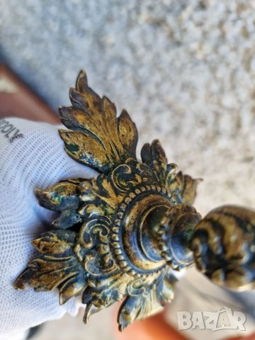 Старинна Бронзова Част От Свещник Англия- "1900г", снимка 10 - Колекции - 40007760