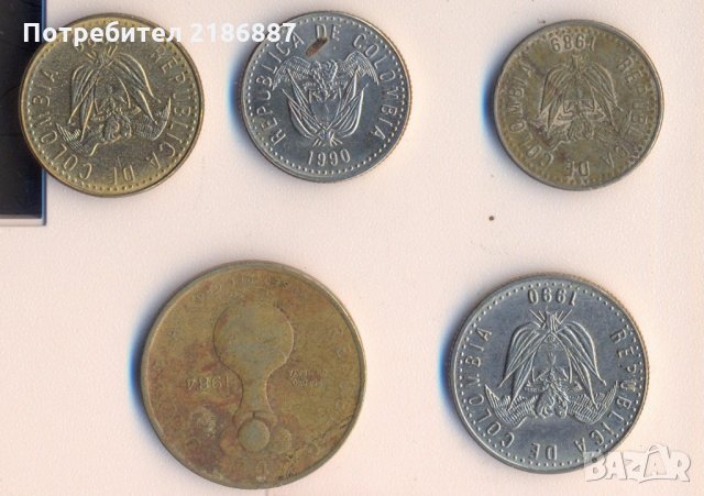 Лот монети от Колумбия 1984-1990 г., снимка 2 - Нумизматика и бонистика - 33627315