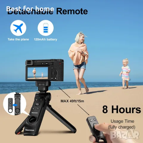  Newmowa Безжичен дистанционен статив (трипод)  за фотоапарат, снимка 3 - Чанти, стативи, аксесоари - 50109710