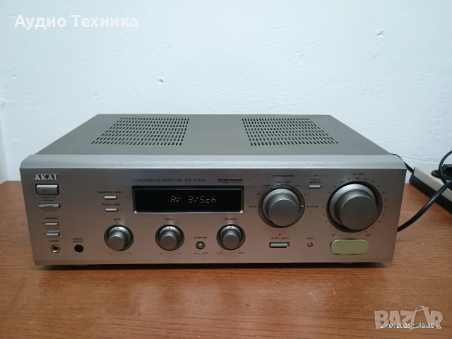 5 канален ресивър AKAI AM-V1200. Перфектен! Супер звук! Изпращам видео. 