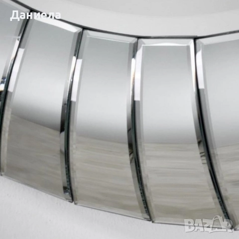 Кръгло декоративно огледало с фасетирана рамка, снимка 2 - Други стоки за дома - 51733946