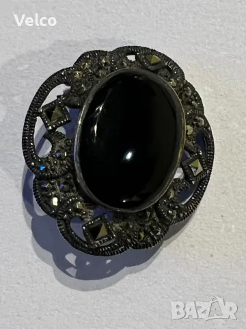 сребърна брошка, снимка 2 - Антикварни и старинни предмети - 49211557