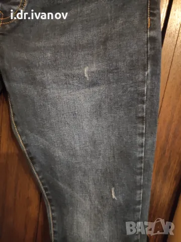 накъсани еластични тъмносини мъжки дънки, снимка 3 - Дънки - 49340524