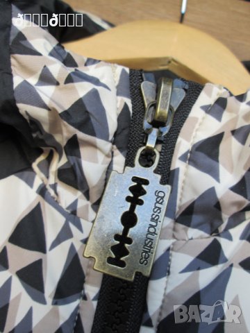 Пролетно-есенно яке GSUS от шушляк сиво каре с качулка размер S, снимка 7 - Якета - 27015333