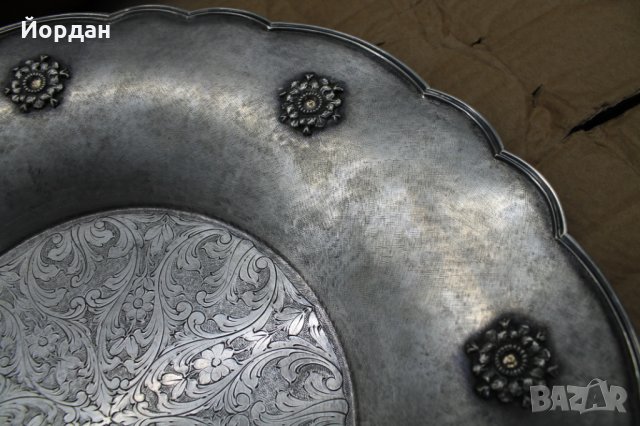 Сребърен поднос Италия, снимка 4 - Антикварни и старинни предмети - 27609032