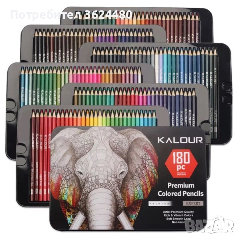 Маслени Моливи  180 Нюанса с Метална Кутия 4814, снимка 6 - Други - 53360109