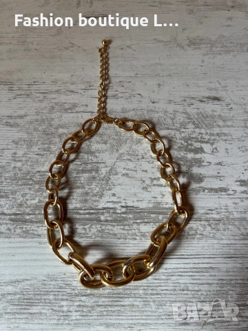 Златен ланец с големи халки и регулираща се дължина ❤️, снимка 2 - Колиета, медальони, синджири - 52119673