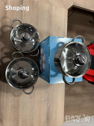 Комплект тенджери Swissgold EMMIE (SG-18099) – 3 броя с 5-слойно капсуловано дъно, снимка 10 - Съдове за готвене - 53272341