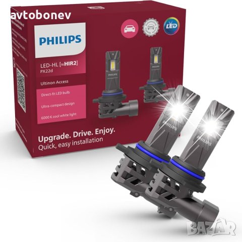 LED крушки PHILIPS Ultinon Access HIR2-12V-6000K-к-т/2 бр./, снимка 2 - Аксесоари и консумативи - 43998793