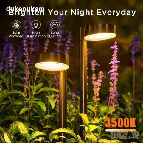 Комплект от 8 соларни LED лампи за градина, водоустойчиви, снимка 4 - Външни лампи - 52129013