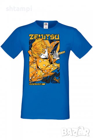 Мъжка тениска Demon Slayer Zenitsu Agatsuma,Анимация,игра,Празник,Повод,, снимка 4 - Тениски - 38096208