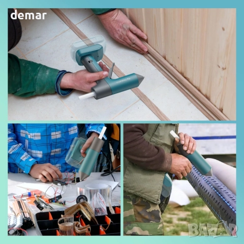 Пистолет за лепене Tilswall за батерия Dewalt 18V/20V, БЕЗ БАТЕРИЯ, 10 пръчици, снимка 7 - Други инструменти - 52535387